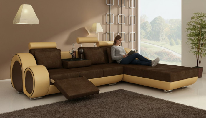 Ecksofa Sofa Canapé Polster Wunnlandschaft Lieder Eck Canapéen Garnitur Nei Madrid II