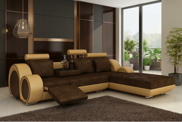 Ecksofa Sofa Canapé Polster Wunnlandschaft Lieder Eck Canapéen Garnitur Nei Madrid II