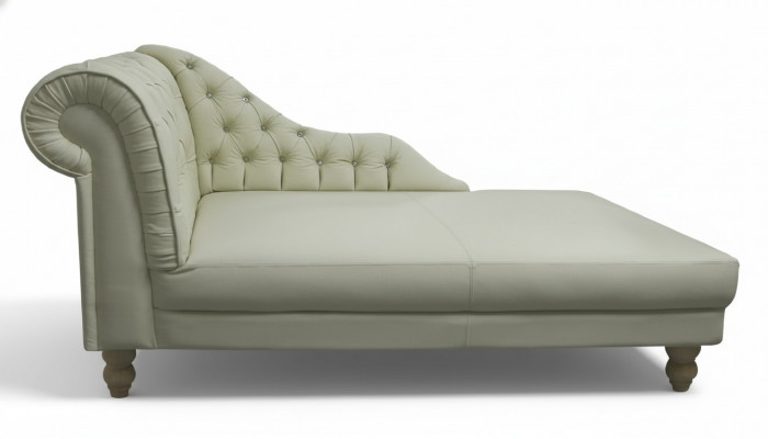 NAPOLEON Chesterfield Chaiselounge Léng Couch Canapé Ledercouch Textil