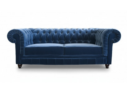 Chesterfield Textil Sofa Lieder Stoff Canapé 3 Plazen Canapéensemble Liederkanapé NEI