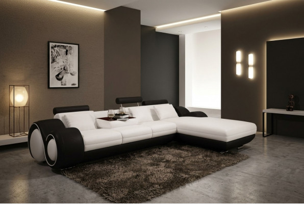 edersofa Canapé U-Form Wunnlandschaft Ecksofa Garnitur Design Modern