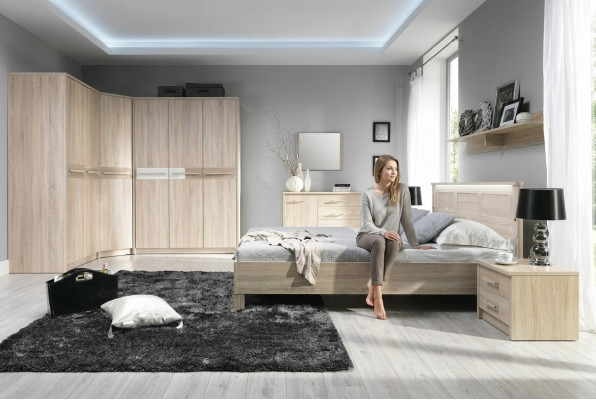 Komplett Bett Kleederschaf Schlofkummer Set Schaf Bett Kommode - Cremona 3