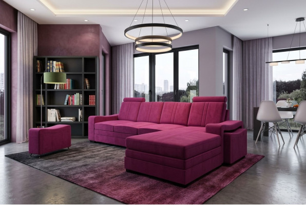 Ecksofa Textil Stoff Lieder Polstersofa Couchgarnitur Wunnlandschaft FRANCO L