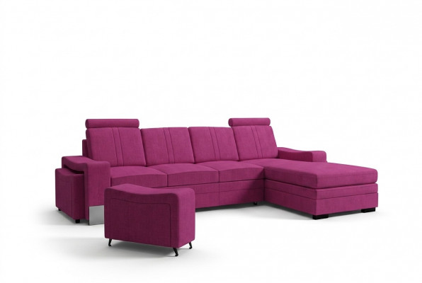 Ecksofa Textil Stoff Lieder Polstersofa Couchgarnitur Wunnlandschaft FRANCO L