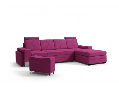 Ecksofa Textil Stoff Lieder Polstersofa Couchgarnitur Wunnlandschaft FRANCO L