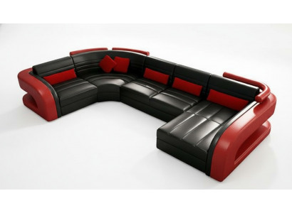 Lieder-Sofa Wunnlandschaft Couch-Garnitur Polster-Eck Eckcouch Sofa U-Form Bergamo