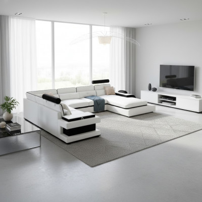Liederkanapé Canapé Wunnlandschaft Eckkanapé Eck Garnitur Dekor Design Modern