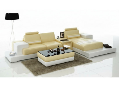 Ledersofa Couch Wunnlandschaft Ecksofa Eck Garnitur Design Modern Sofa L6004D