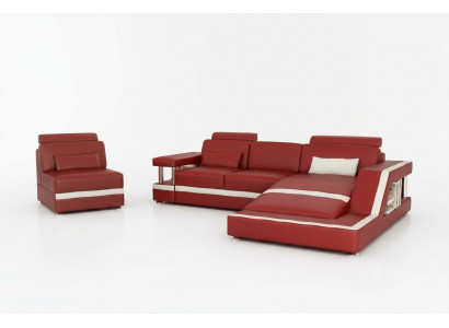 LEDERSOFA XXL LEDER GARNITUR WINKELSOFA POLSTER WOONLANDSCHAFT GARNITUR L FORM HH4