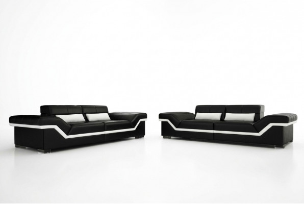 LEDERSOFA GROUSSE SOFA 3+3 DESIGN SOFA POLSTER LEDER GARNITUR COUCH SOFAGARNITUR NEI