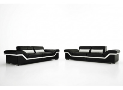 LEDERSOFA GROUSSE SOFA 3+3 DESIGN SOFA POLSTER LEDER GARNITUR COUCH SOFAGARNITUR NEI