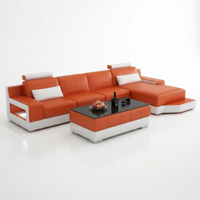 Canapé-Ecktextil Stoff Lieder Polster Canapéen Sofa Canapé Garnitur Wunnlandschaft ULM