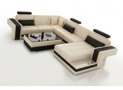 Modern Liederkanapé Canapé Wunnlandschaft Eckecksofa Ecke Garnitur Dekor Design