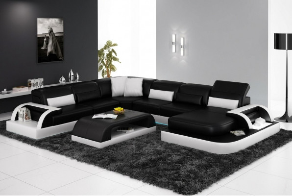 Ledersofa Couch Wunnlandschaft Ecksofa Eck Garnitur Design Modern Nei Sofa L6012
