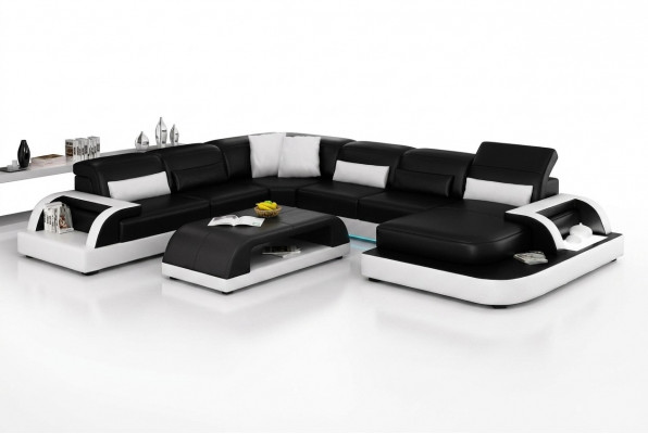 Ledersofa Couch Wunnlandschaft Ecksofa Eck Garnitur Design Modern Nei Sofa L6012