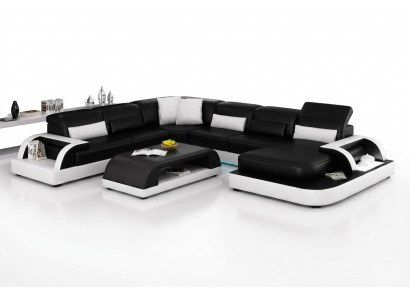 Ledersofa Couch Wunnlandschaft Ecksofa Eck Garnitur Design Modern Nei Sofa L6012