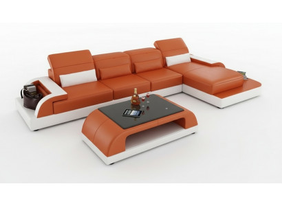 Ledersofa Couch Wunnlandschaft Eckssofa Eck Garnitur Design Modern Sofa L6012C