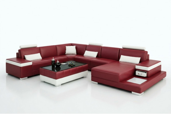 Ledersofa Canapé Wunnlandschaft Ecksofa Eck Garnitur Design Modern Neit Sofa L6013