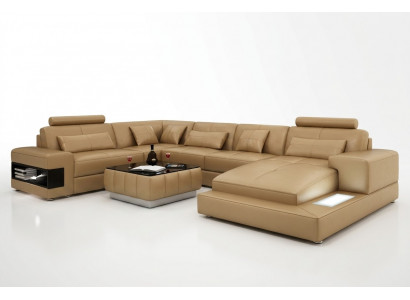 Ledercouch Couch Wunnlandschaft Modern Eckecksofa Eck Dekor Garnitur Design