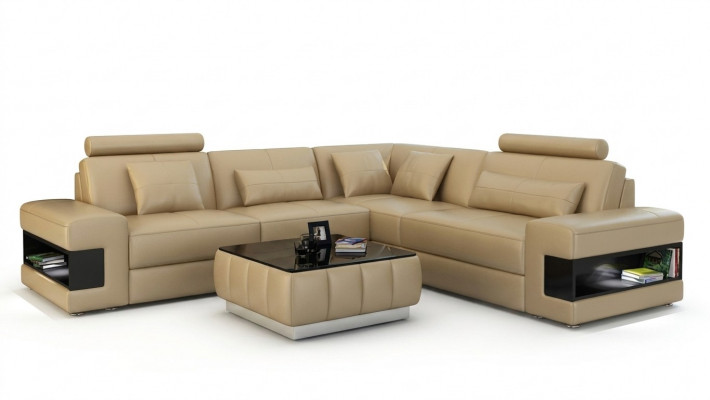 Ledercouch Sofa Modern Wunnlandschaft Ecksfa Eck Dekor Garnitur Design
