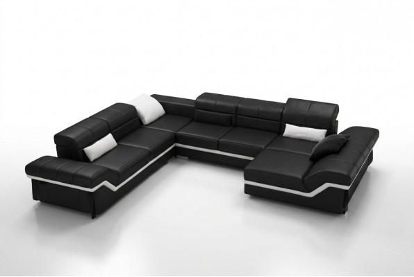 Ledersofa XXL Wunnlandschaft Ecksofa Design Sofa Couch Garnitur Eckcouch Nei