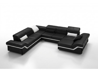 Ledersofa XXL Wunnlandschaft Ecksofa Design Sofa Couch Garnitur Eckcouch Nei
