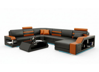 Ledercouch Wunnlandschaft Eckcouch Eck Garnitur Design Modern Neit Sofa L6016