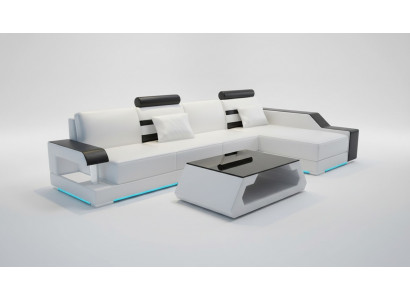 Ledercouch Couch Wunnlandschaft Eckecksofa Eck Dekor Design Modern Garnitur