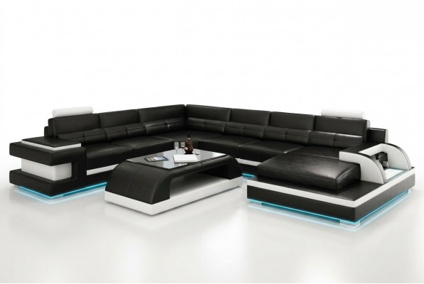 Liederkanapé Canapé Wunnlandschaft Eckkanapé Eck Garnitur Design Modern Kanapé L6017