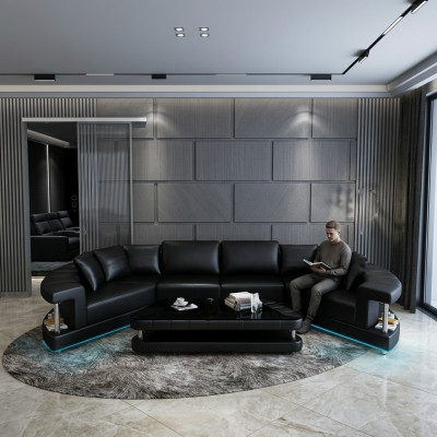Ledercouch Wunnlandschaft Wénkelcouch Eck Garnitur Ronn Design Sofa Nei R7007E