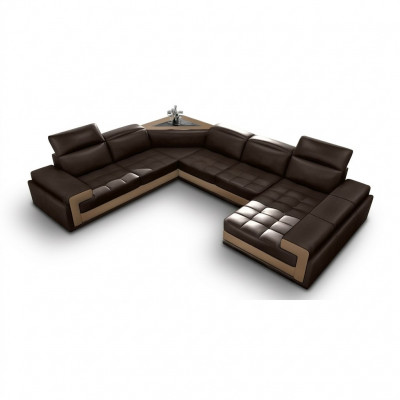 Ledercouch Couch Wunnlandschaft Ecks-couch Modern Eck Dekor Design Garnitur