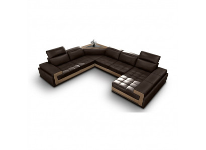 Ledercouch Couch Wunnlandschaft Ecks-couch Modern Eck Dekor Design Garnitur
