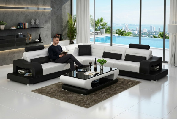 Liederkanapee Couch Wunnlandschaft Dekor Eck Eckcanapé Modern Garnitur Design