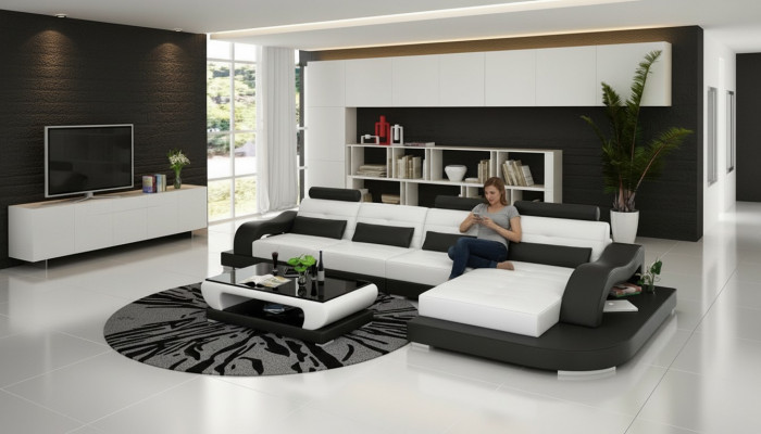 Canapé Liederkanapé Couch Wunnlandschaft Eckkanapé Ecke Garnitur Modern Design
