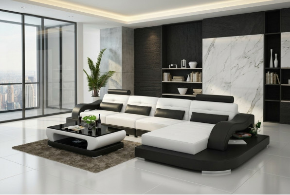 Canapé Liederkanapé Couch Wunnlandschaft Eckkanapé Ecke Garnitur Modern Design