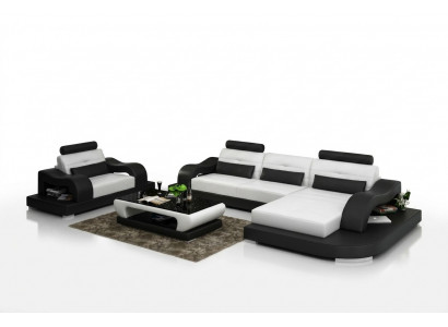 Ledersofa Canapé Wunnlandschaft Ecksofa Eck Fautteuil Design Modern Sofa G8005E