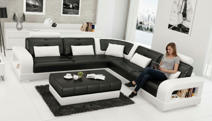 Ledersofa Sofa Eckcouch Ecksofa Sofagarnitur Designer Couch Wunnlandschaft