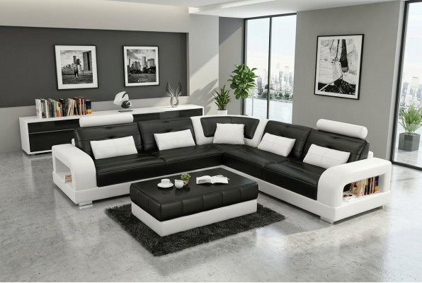 Ledersofa Sofa Eckcouch Ecksofa Sofagarnitur Designer Couch Wunnlandschaft