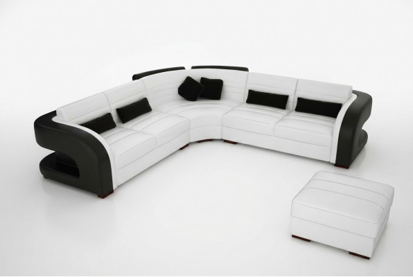 LEDERSOFA Design WOHNLANDSCHAFT COUCH GARNITUR POLSTERECKE ECKCOUCH SOFA Bergamo