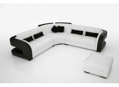 LEDERSOFA Design WOHNLANDSCHAFT COUCH GARNITUR POLSTERECKE ECKCOUCH SOFA Bergamo