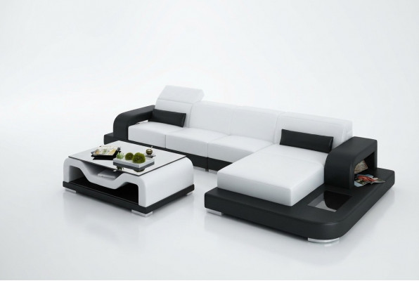 Liederdivan Canapé Wunnlandschaft Ecksofa Eck-Garnitur Design Modern Sofa