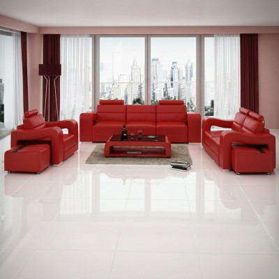 Designer Liederstull Sofagarnitur Canapé Sofa Sëtz Polster Garnitur 3+2+1 Set PISA