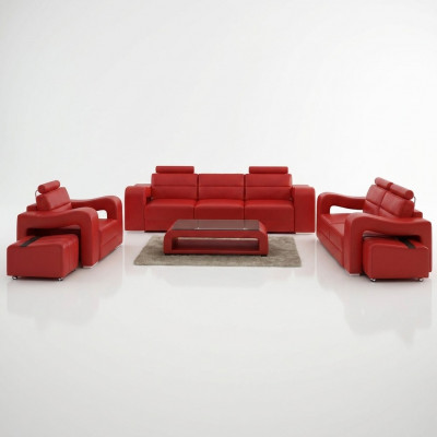 Designer Liederstull Sofagarnitur Canapé Sofa Sëtz Polster Garnitur 3+2+1 Set PISA