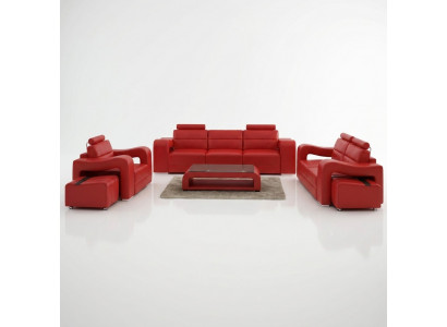 Designer Liederstull Sofagarnitur Canapé Sofa Sëtz Polster Garnitur 3+2+1 Set PISA