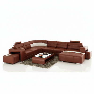 Wunnlandschaft Couch Polster Eck Garnitur Designer Ledersofa Grousst Sofa Nei PISA