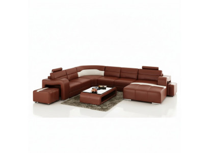 Wunnlandschaft Couch Polster Eck Garnitur Designer Ledersofa Grousst Sofa Nei PISA