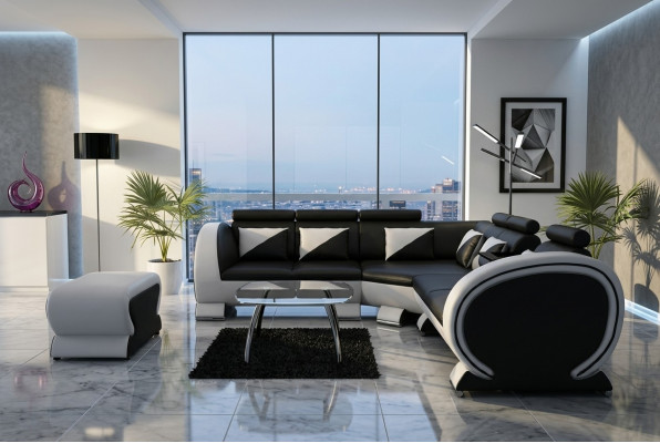 Designer Eckcouch Sofa Polstersëtzkombinatioun Lounge Couchen Wonnerlandschaft