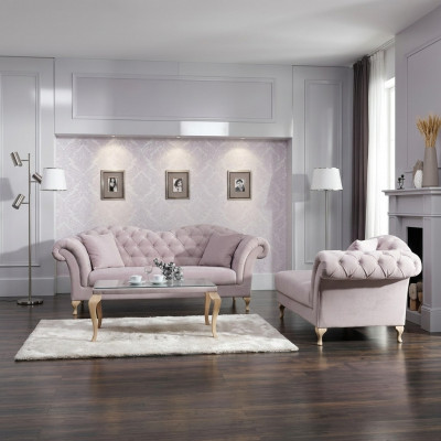 Chesterfield Sofagarnitur Sofa Polster Set Chaiselounge Klassesch Stil Couch