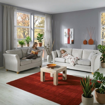 Sëtzgrupp Sofagarnitur 3+2 Plaze Gepolsterte Couchen Ensemble Designer Miwwelen