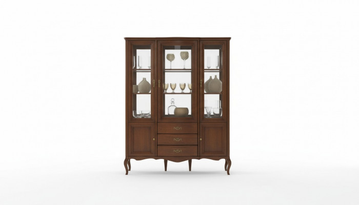 Héichwäerteg Vitrine Schaf Holz Glas Vitrinen Klassesch Italienesch Miwwelen Nei